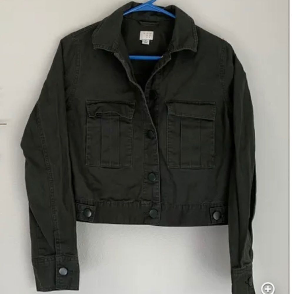 A New Day Forest Green crop fall Jacket size XS - Picture 3 of 5